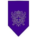 Unconditional Love Fleur De Lis Shield Rhinestone Bandana Purple Large UN852220